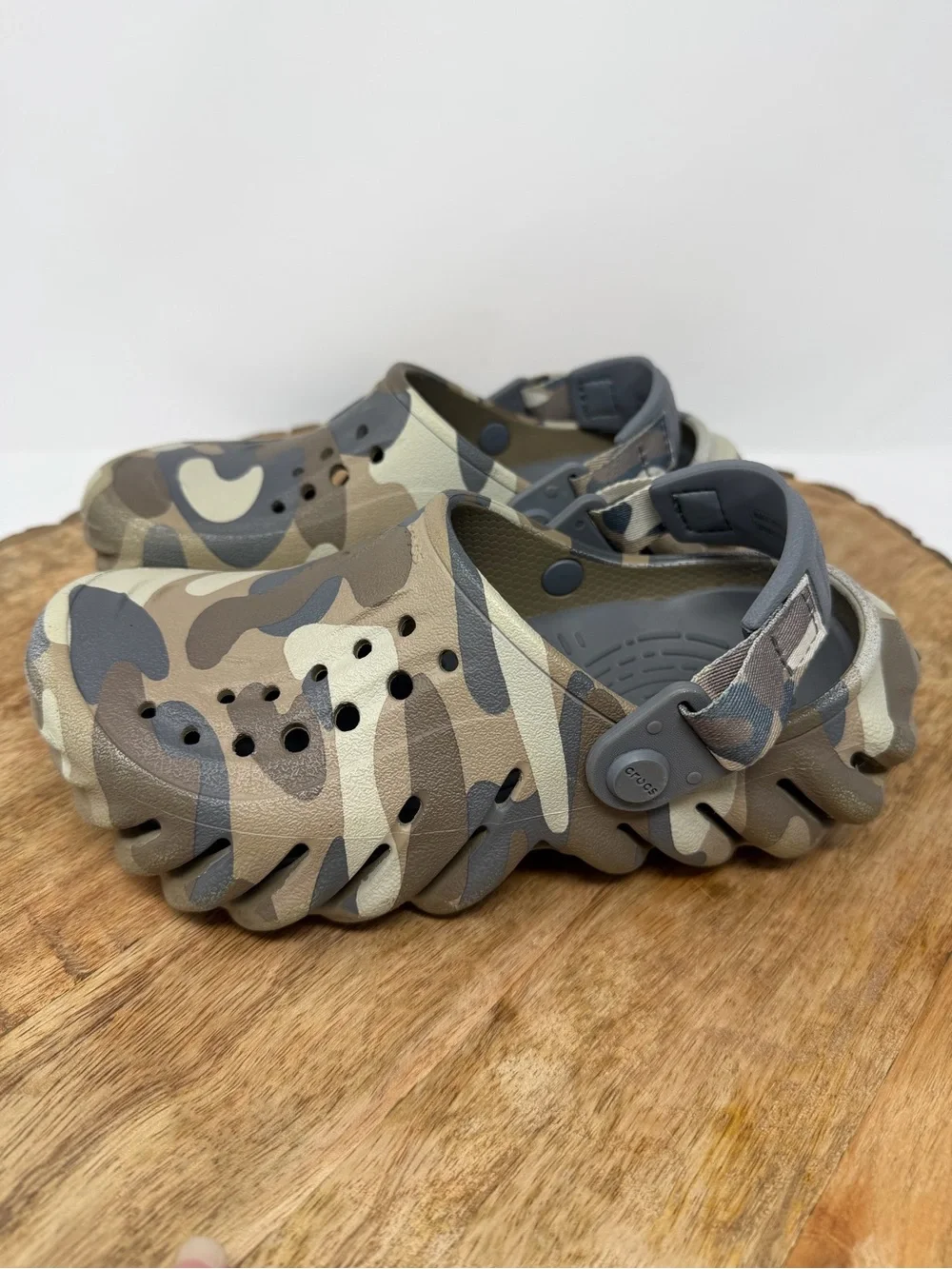 CROCS Echo Camo Redux Clogs Chunky Charcoal Camo Color way Slingback
